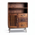 Wooden storage cabinet with two shelves and three drawers 80 x 40 x 120cm