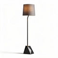 Floor lamp with geometric base and fabric shade 30 x 30 x 150cm black