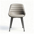 Upholstered dining chair with steel legs in light gray 45 x 50 x 80cm