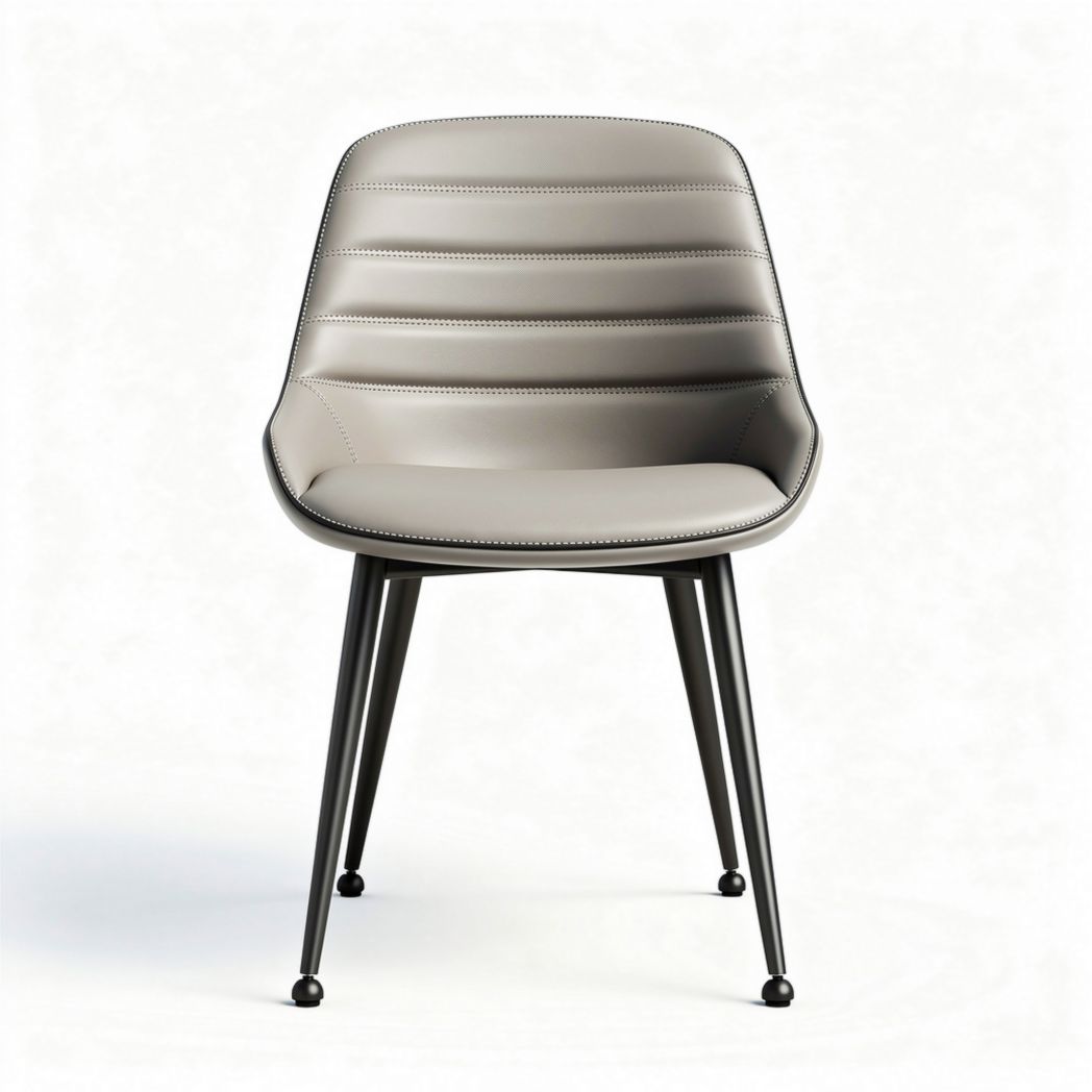 Upholstered dining chair with steel legs in light gray 45 x 50 x 80cm