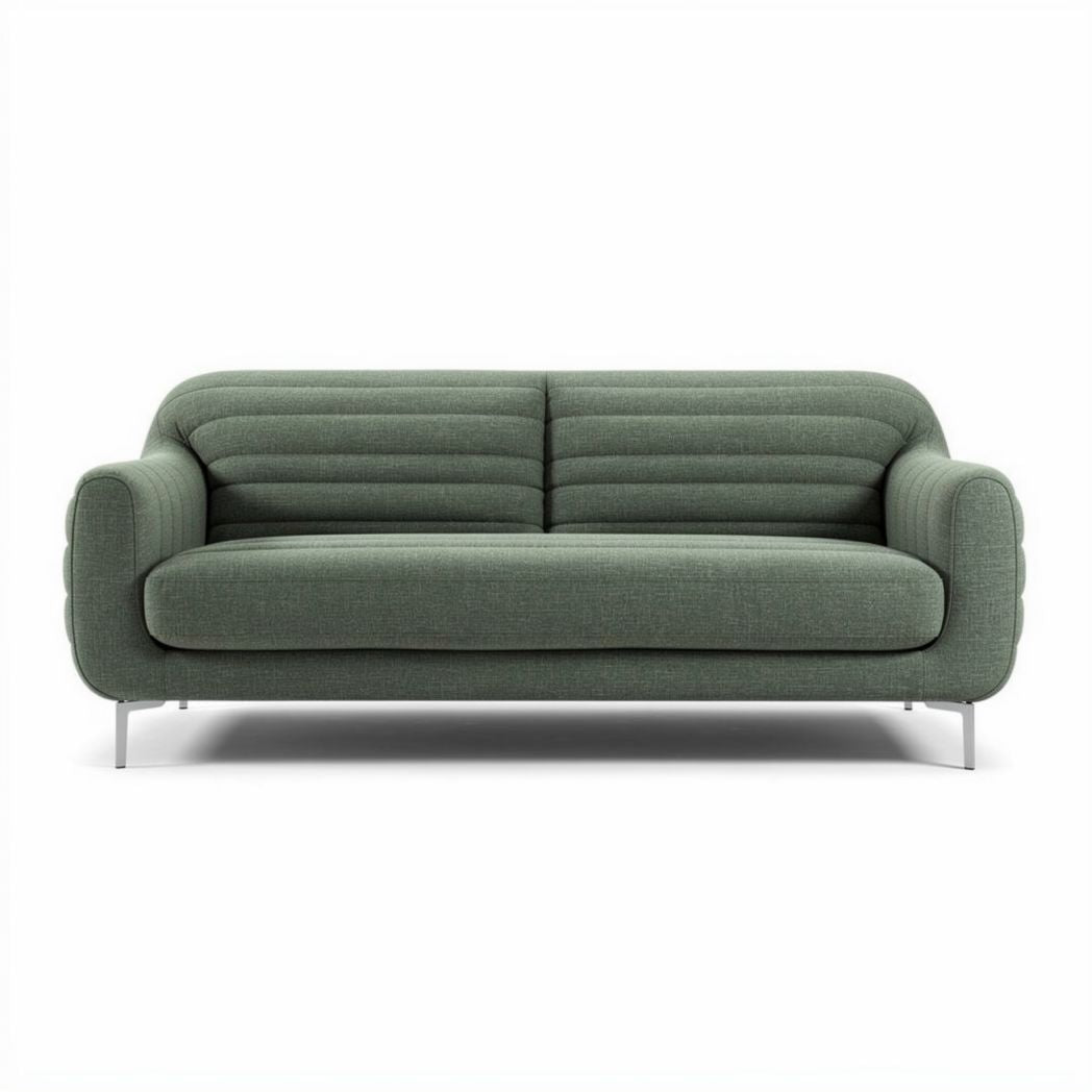 Fabric sofa with modern design in green color 190 x 80 x 85cm
