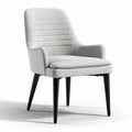 Gray upholstered chair with black metal legs 60 x 60 x 85cm